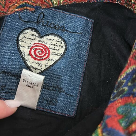Chico's Beaded Tapestry Anniversary
Collection Cotton Blend Jacket Size M - Picture 8 of 11